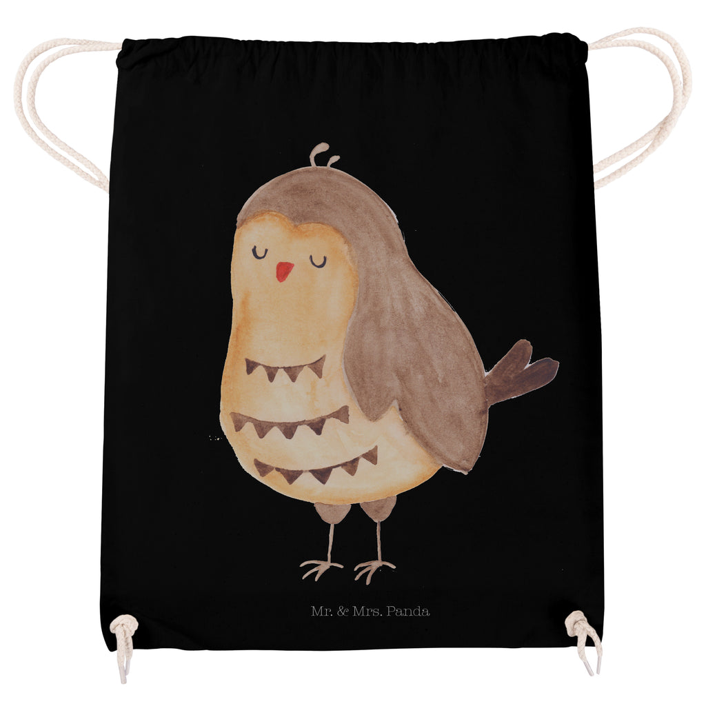 Sportbeutel Eule Zufrieden Turnbeutel, Beutel, Sporttasche, Tasche, Stoffbeutel, Eule, Eule Spruch, Eule deko, Owl, Liebe Spruch, Romantisch, Wortspiel lustig, Spruch schön, Geschenk Hochzeitstag