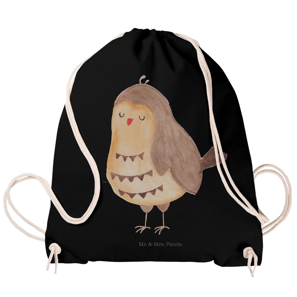 Sportbeutel Eule Zufrieden Turnbeutel, Beutel, Sporttasche, Tasche, Stoffbeutel, Eule, Eule Spruch, Eule deko, Owl, Liebe Spruch, Romantisch, Wortspiel lustig, Spruch schön, Geschenk Hochzeitstag