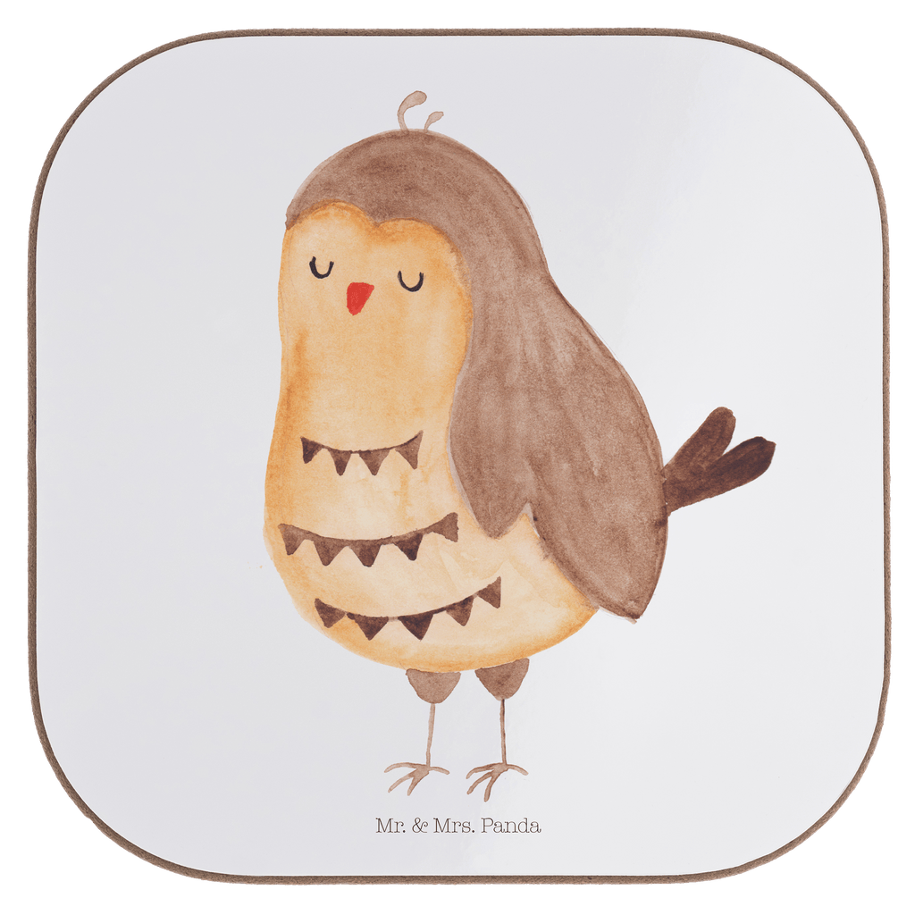 Quadratische Untersetzer Eule Zufrieden Bierdeckel, Glasuntersetzer, Untersetzer Gläser, Getränkeuntersetzer, Eule, Eule Spruch, Eule deko, Owl, Liebe Spruch, Romantisch, Wortspiel lustig, Spruch schön, Geschenk Hochzeitstag