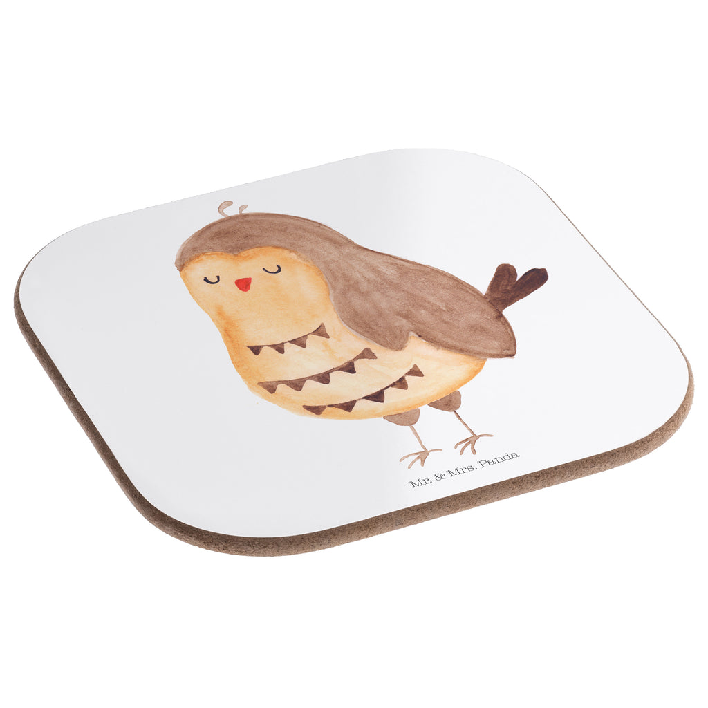 Quadratische Untersetzer Eule Zufrieden Bierdeckel, Glasuntersetzer, Untersetzer Gläser, Getränkeuntersetzer, Eule, Eule Spruch, Eule deko, Owl, Liebe Spruch, Romantisch, Wortspiel lustig, Spruch schön, Geschenk Hochzeitstag
