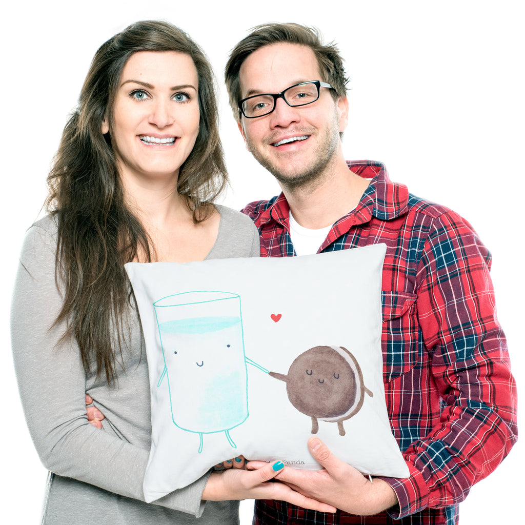 40x40 Kissen Milch & Keks Kissenhülle, Kopfkissen, Sofakissen, Dekokissen, Motivkissen, Tiermotive, Gute Laune, lustige Sprüche, Tiere, Milk, Cookie, Milch, Keks, Kekse, Kaffee, Einladung Frühstück, Motiv süß, romantisch, perfektes Paar