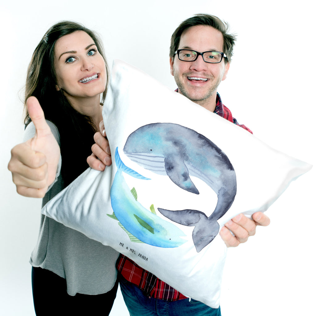 40x40 Kissen Walfisch & Thunfisch Kissenhülle, Kopfkissen, Sofakissen, Dekokissen, Motivkissen, Tiermotive, Gute Laune, lustige Sprüche, Tiere, Wal, Wahl, Tunfisch, Wortwitz lustig, Spruch lustig, Flachwitz, Witz, Spruch des Tages, Flachwitz Geschenk