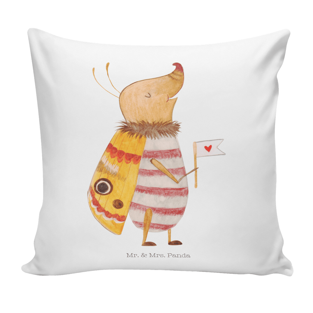 40x40 Kissen Nachtfalter mit Fähnchen Kissenhülle, Kopfkissen, Sofakissen, Dekokissen, Motivkissen, Tiermotive, Gute Laune, lustige Sprüche, Tiere, Nachtfalter, Käfer, Spruch lustig, Spruch witzig, süß, niedlich, Küche Deko, Was kostet die Welt