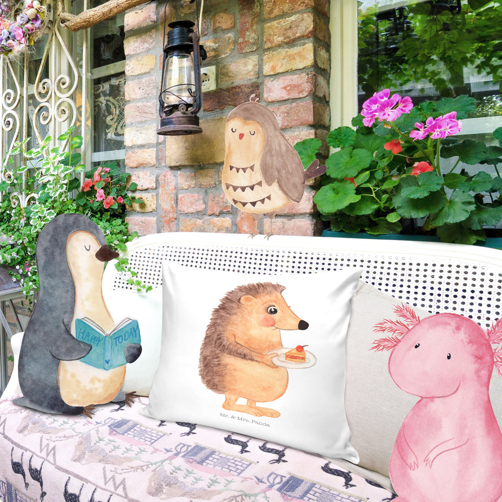 40x40 Kissen Igel mit Kuchenstück Kissenhülle, Kopfkissen, Sofakissen, Dekokissen, Motivkissen, Tiermotive, Gute Laune, lustige Sprüche, Tiere, Igel, Essen Spruch, Kuchen, Backen Geschenk, Kuchen backen, Einladung Party, Geburtstagskuchen, Torte