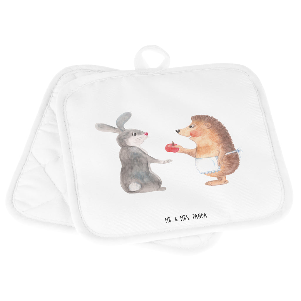 2er Set Topflappen  Liebe ist nie ohne Schmerz Topflappen, Topfuntersetzer, Ofenhandschuh, Topflappen Set, Topflappen lustig, Topflappen mit Spruch, Tiermotive, Gute Laune, lustige Sprüche, Tiere, Igel und Hase, Igel, Hase, Liebe Spruch, Liebeskummer Geschenk, Herzschmerz, Trösten, Trennungsschmerz, Spruch romantisch