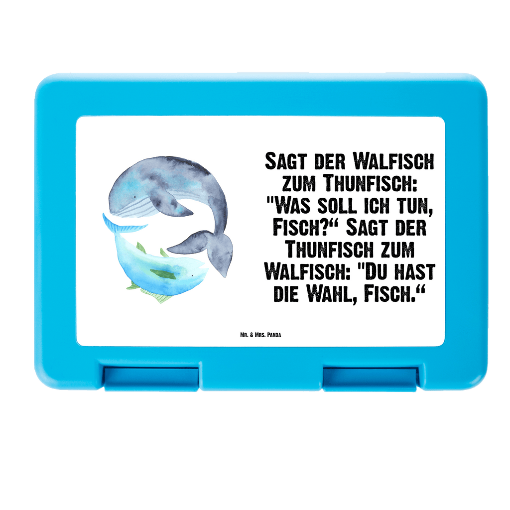 Brotdose Walfisch & Thunfisch Brotbox, Snackbox, Lunch box, Butterbrotdose, Brotzeitbox, Tiermotive, Gute Laune, lustige Sprüche, Tiere, Wal, Wahl, Tunfisch, Wortwitz lustig, Spruch lustig, Flachwitz, Witz, Spruch des Tages, Flachwitz Geschenk