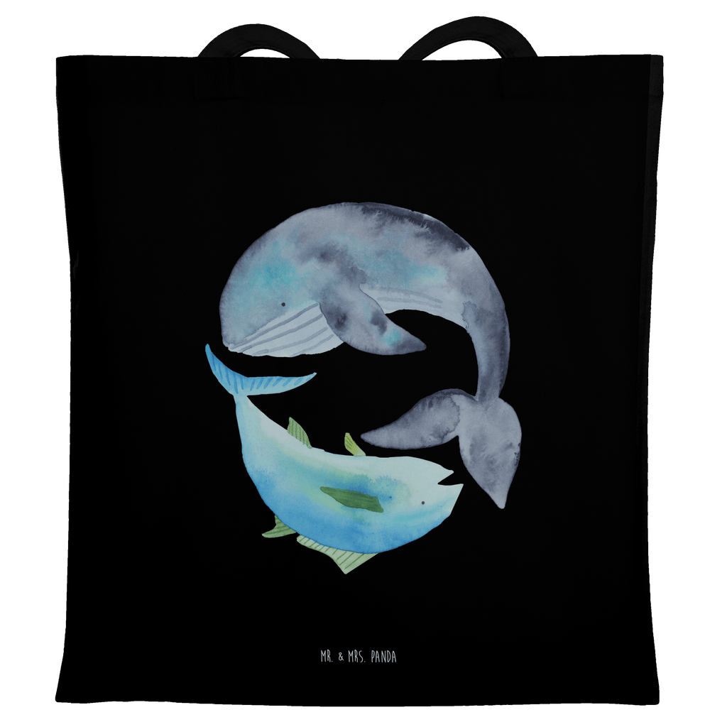Tragetasche Walfisch & Thunfisch Beuteltasche, Beutel, Einkaufstasche, Jutebeutel, Stoffbeutel, Tiermotive, Gute Laune, lustige Sprüche, Tiere, Wal, Wahl, Tunfisch, Wortwitz lustig, Spruch lustig, Flachwitz, Witz, Spruch des Tages, Flachwitz Geschenk