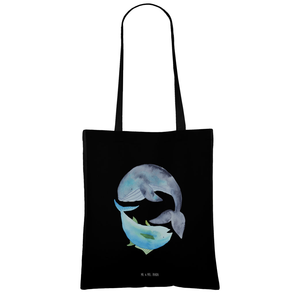 Tragetasche Walfisch & Thunfisch Beuteltasche, Beutel, Einkaufstasche, Jutebeutel, Stoffbeutel, Tiermotive, Gute Laune, lustige Sprüche, Tiere, Wal, Wahl, Tunfisch, Wortwitz lustig, Spruch lustig, Flachwitz, Witz, Spruch des Tages, Flachwitz Geschenk