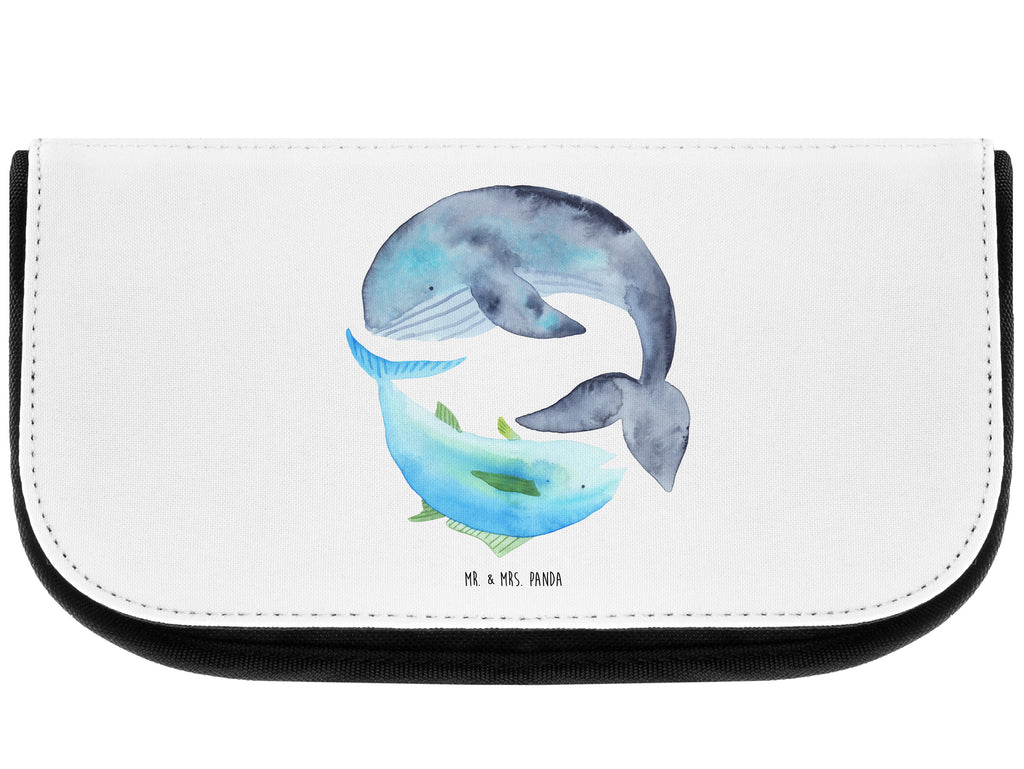 Kosmetiktasche Walfisch & Thunfisch Kosmetikbeutel, Kulturtasche, Kulturbeutel, Schminktasche, Make-Up Tasche, Tiermotive, Gute Laune, lustige Sprüche, Tiere, Wal, Wahl, Tunfisch, Wortwitz lustig, Spruch lustig, Flachwitz, Witz, Spruch des Tages, Flachwitz Geschenk