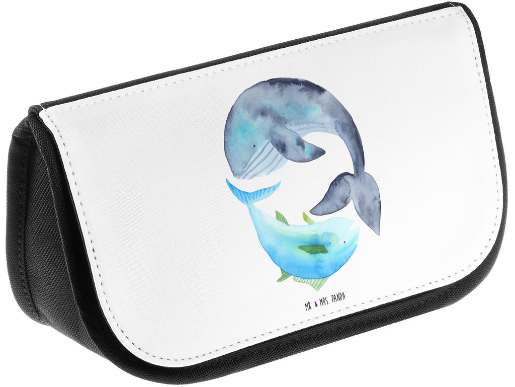 Kosmetiktasche Walfisch & Thunfisch Kosmetikbeutel, Kulturtasche, Kulturbeutel, Schminktasche, Make-Up Tasche, Tiermotive, Gute Laune, lustige Sprüche, Tiere, Wal, Wahl, Tunfisch, Wortwitz lustig, Spruch lustig, Flachwitz, Witz, Spruch des Tages, Flachwitz Geschenk