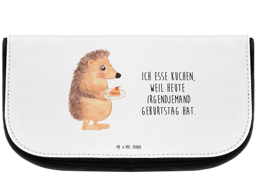 Kosmetiktasche Igel mit Kuchenstück Kosmetikbeutel, Kulturtasche, Kulturbeutel, Schminktasche, Make-Up Tasche, Tiermotive, Gute Laune, lustige Sprüche, Tiere, Igel, Essen Spruch, Kuchen, Backen Geschenk, Kuchen backen, Einladung Party, Geburtstagskuchen, Torte