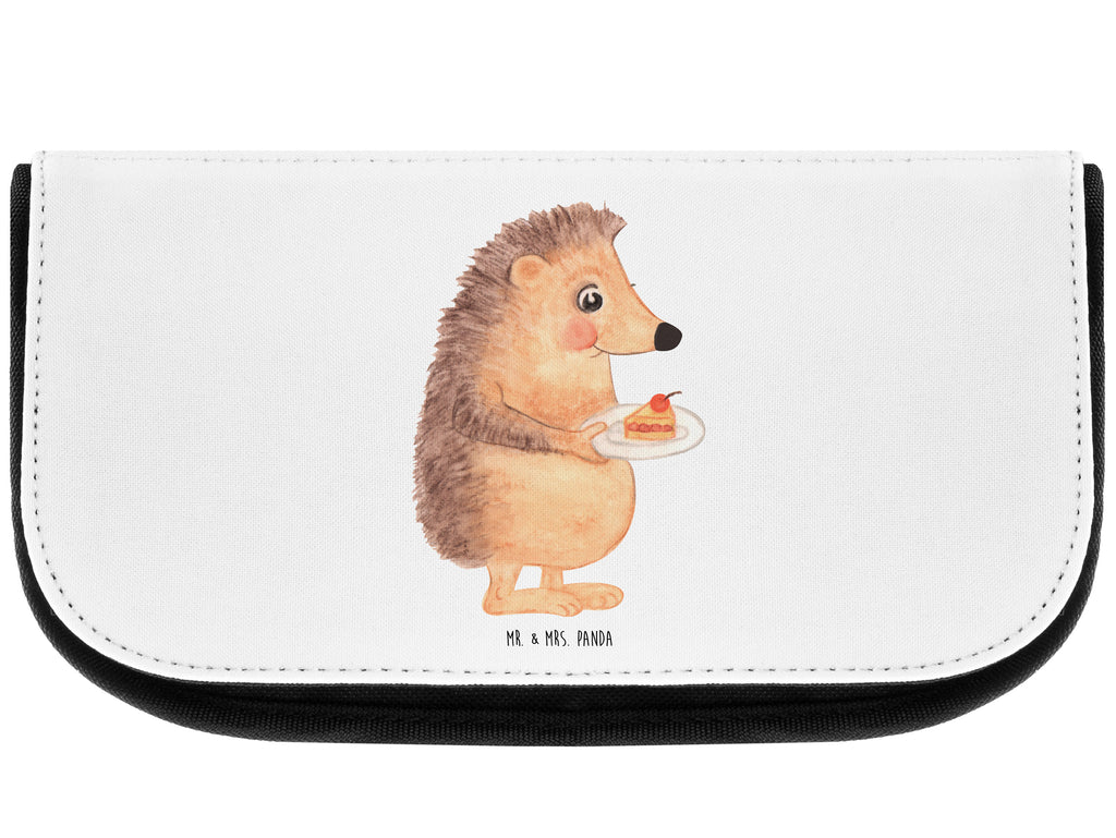 Kosmetiktasche Igel mit Kuchenstück Kosmetikbeutel, Kulturtasche, Kulturbeutel, Schminktasche, Make-Up Tasche, Tiermotive, Gute Laune, lustige Sprüche, Tiere, Igel, Essen Spruch, Kuchen, Backen Geschenk, Kuchen backen, Einladung Party, Geburtstagskuchen, Torte