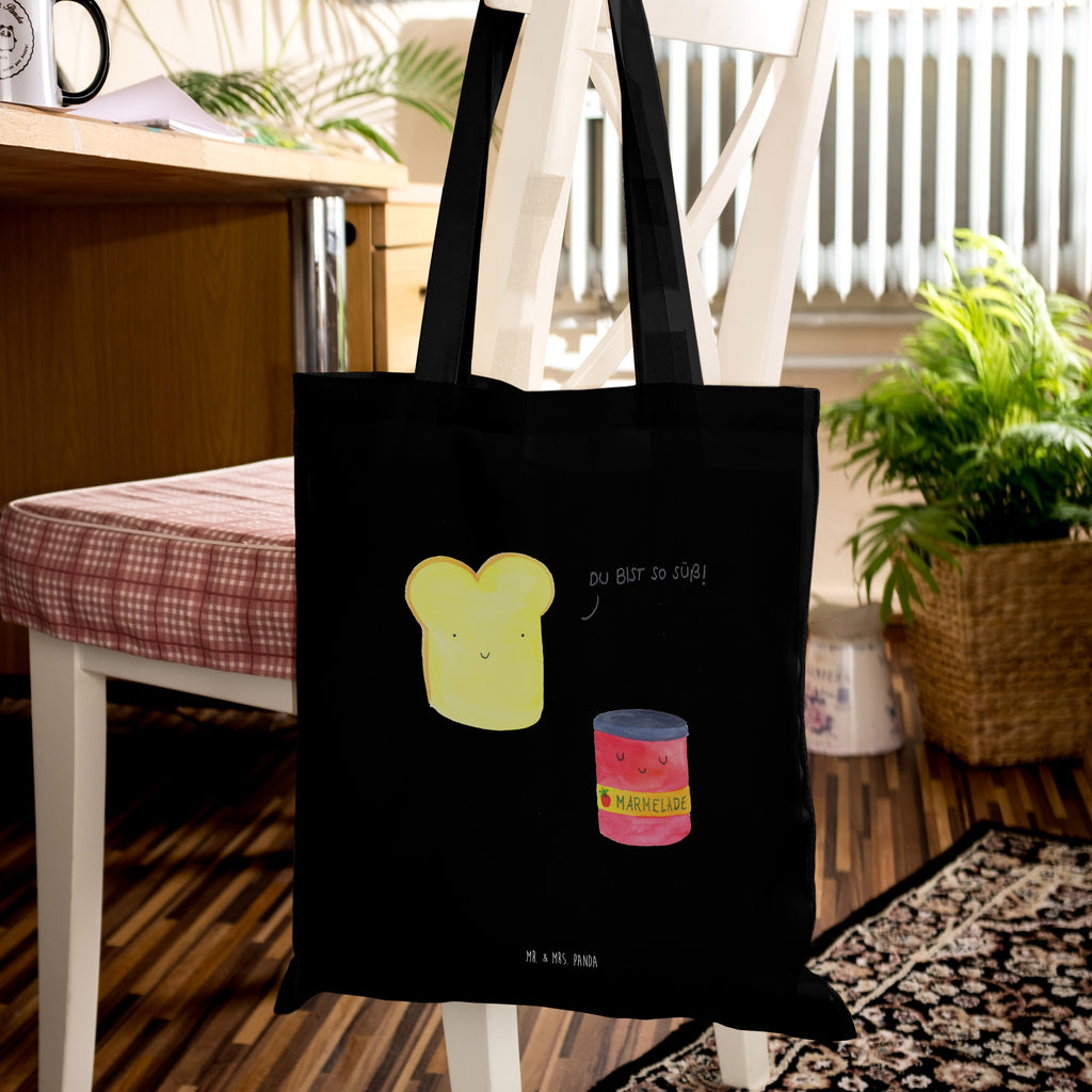 Tragetasche Toast & Marmelade Beuteltasche, Beutel, Einkaufstasche, Jutebeutel, Stoffbeutel, Tiermotive, Gute Laune, lustige Sprüche, Tiere, Toast, Marmelade, Dreamteam, süße Postkarte, süß, Küche Deko, Küche Spruch, Frühstück Einladung, Brot, Toastbrot