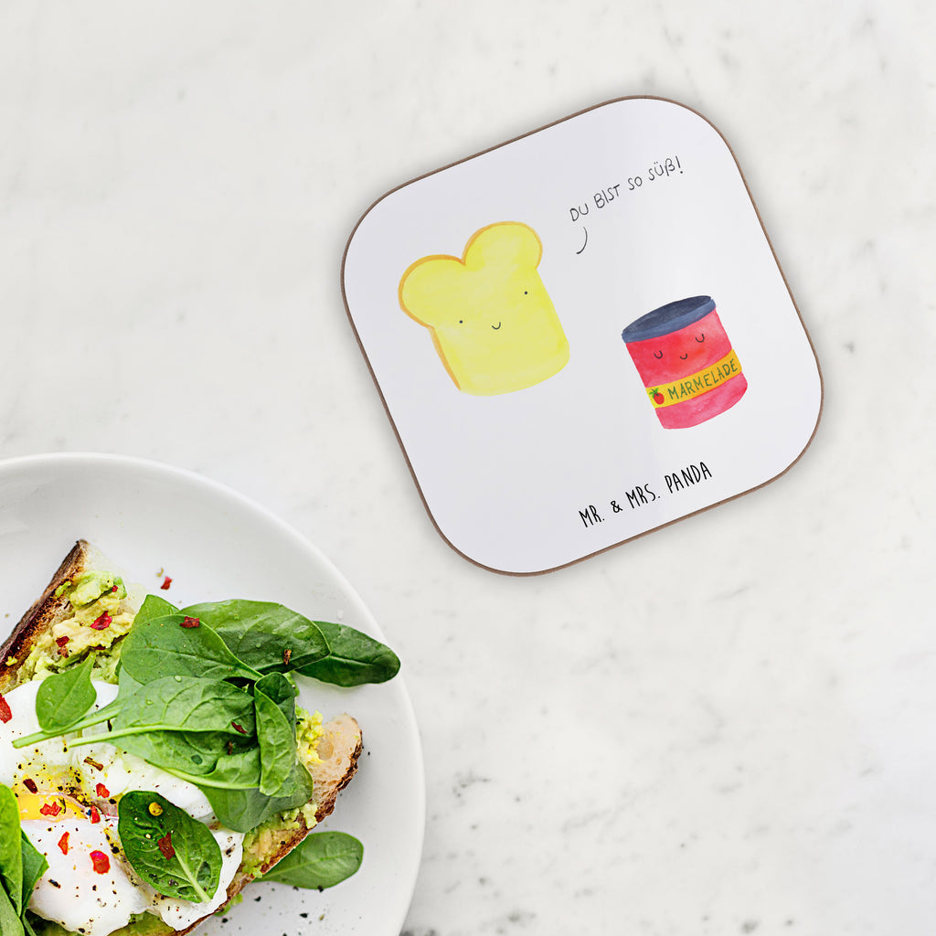 Quadratische Untersetzer Toast & Marmelade Bierdeckel, Glasuntersetzer, Untersetzer Gläser, Getränkeuntersetzer, Tiermotive, Gute Laune, lustige Sprüche, Tiere, Toast, Marmelade, Dreamteam, süße Postkarte, süß, Küche Deko, Küche Spruch, Frühstück Einladung, Brot, Toastbrot