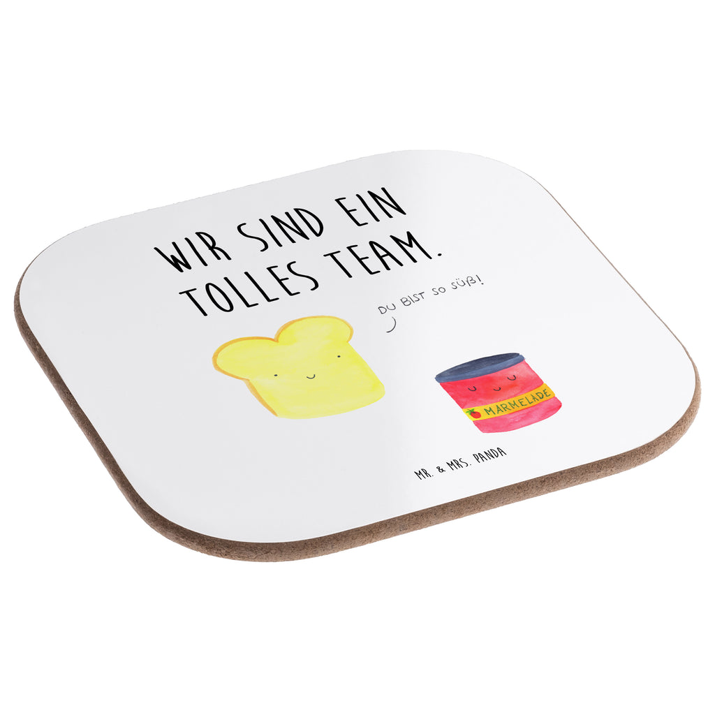 Quadratische Untersetzer Toast & Marmelade Bierdeckel, Glasuntersetzer, Untersetzer Gläser, Getränkeuntersetzer, Tiermotive, Gute Laune, lustige Sprüche, Tiere, Toast, Marmelade, Dreamteam, süße Postkarte, süß, Küche Deko, Küche Spruch, Frühstück Einladung, Brot, Toastbrot