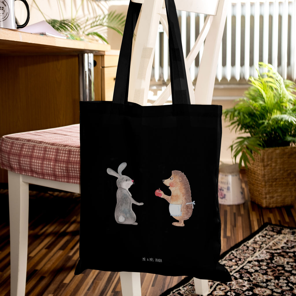 Tragetasche Liebe ist nie ohne Schmerz Beuteltasche, Beutel, Einkaufstasche, Jutebeutel, Stoffbeutel, Tiermotive, Gute Laune, lustige Sprüche, Tiere, Igel und Hase, Igel, Hase, Liebe Spruch, Liebeskummer Geschenk, Herzschmerz, Trösten, Trennungsschmerz, Spruch romantisch