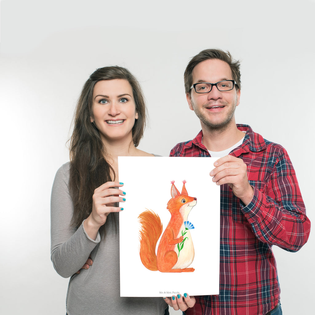 Poster Eichhörnchen Blume Poster, Wandposter, Bild, Wanddeko, Küchenposter, Kinderposter, Wanddeko Bild, Raumdekoration, Wanddekoration, Handgemaltes Poster, Mr. & Mrs. Panda Poster, Designposter, Kunstdruck, Posterdruck, Tiermotive, Gute Laune, lustige Sprüche, Tiere, Eichhörnchen, Eichhorn, Spruch positiv, Lachen, Spaß, Motivation Sprüche, Motivation Bilder, glücklich Spruch, Spruch Deko