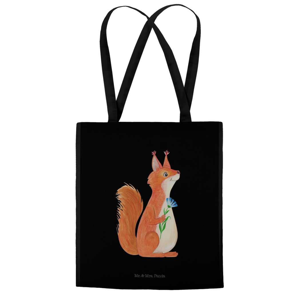 Tragetasche Eichhörnchen Blume Beuteltasche, Beutel, Einkaufstasche, Jutebeutel, Stoffbeutel, Tiermotive, Gute Laune, lustige Sprüche, Tiere, Eichhörnchen, Eichhorn, Spruch positiv, Lachen, Spaß, Motivation Sprüche, Motivation Bilder, glücklich Spruch, Spruch Deko