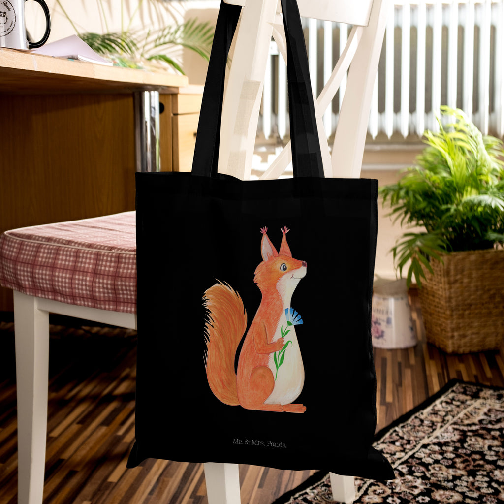 Tragetasche Eichhörnchen Blume Beuteltasche, Beutel, Einkaufstasche, Jutebeutel, Stoffbeutel, Tiermotive, Gute Laune, lustige Sprüche, Tiere, Eichhörnchen, Eichhorn, Spruch positiv, Lachen, Spaß, Motivation Sprüche, Motivation Bilder, glücklich Spruch, Spruch Deko