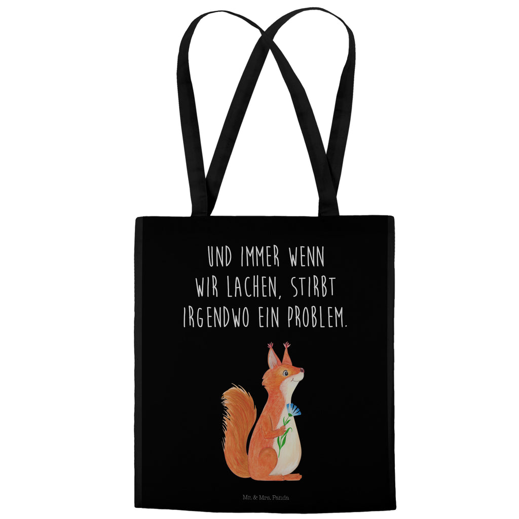 Tragetasche Eichhörnchen Blume Beuteltasche, Beutel, Einkaufstasche, Jutebeutel, Stoffbeutel, Tiermotive, Gute Laune, lustige Sprüche, Tiere, Eichhörnchen, Eichhorn, Spruch positiv, Lachen, Spaß, Motivation Sprüche, Motivation Bilder, glücklich Spruch, Spruch Deko