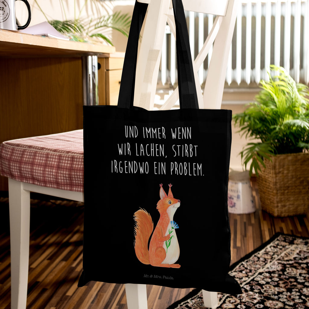 Tragetasche Eichhörnchen Blume Beuteltasche, Beutel, Einkaufstasche, Jutebeutel, Stoffbeutel, Tiermotive, Gute Laune, lustige Sprüche, Tiere, Eichhörnchen, Eichhorn, Spruch positiv, Lachen, Spaß, Motivation Sprüche, Motivation Bilder, glücklich Spruch, Spruch Deko