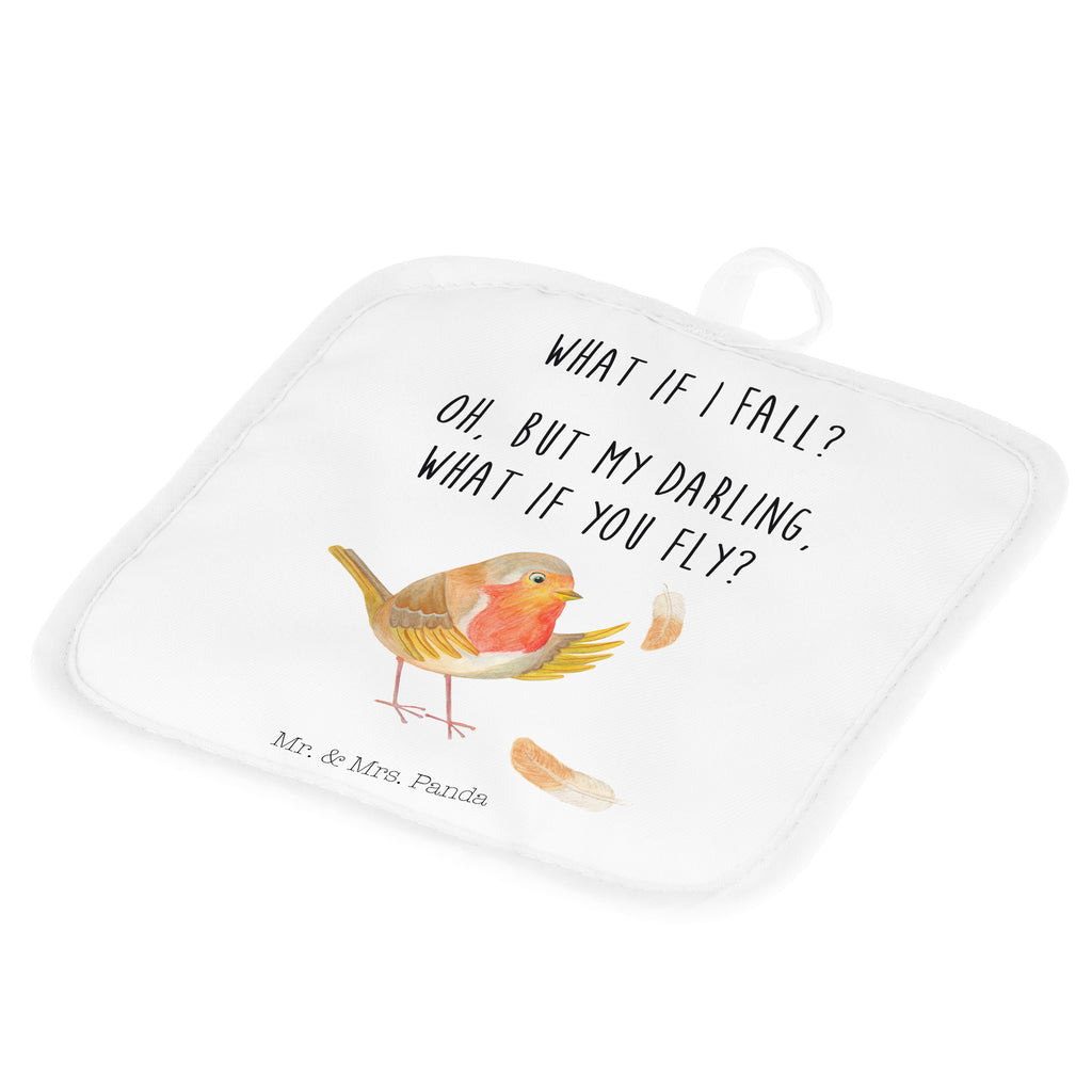 2er Set Topflappen  Rotkehlchen mit Federn Topflappen, Topfuntersetzer, Ofenhandschuh, Topflappen Set, Topflappen lustig, Topflappen mit Spruch, Tiermotive, Gute Laune, lustige Sprüche, Tiere, What if i fall, Rotkehlchen, Spruch Motivation, Spruch Mut, Vogel, Motivation Sprüche, Motivationsbilder, fliegen