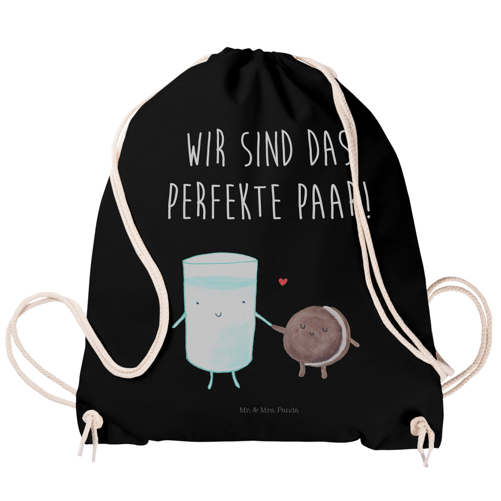 Sportbeutel Milch & Keks Turnbeutel, Beutel, Sporttasche, Tasche, Stoffbeutel, Tiermotive, Gute Laune, lustige Sprüche, Tiere, Milk, Cookie, Milch, Keks, Kekse, Kaffee, Einladung Frühstück, Motiv süß, romantisch, perfektes Paar
