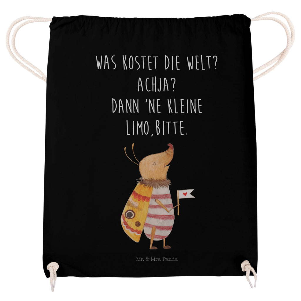 Sportbeutel Nachtfalter mit Fähnchen Turnbeutel, Beutel, Sporttasche, Tasche, Stoffbeutel, Tiermotive, Gute Laune, lustige Sprüche, Tiere, Nachtfalter, Käfer, Spruch lustig, Spruch witzig, süß, niedlich, Küche Deko, Was kostet die Welt