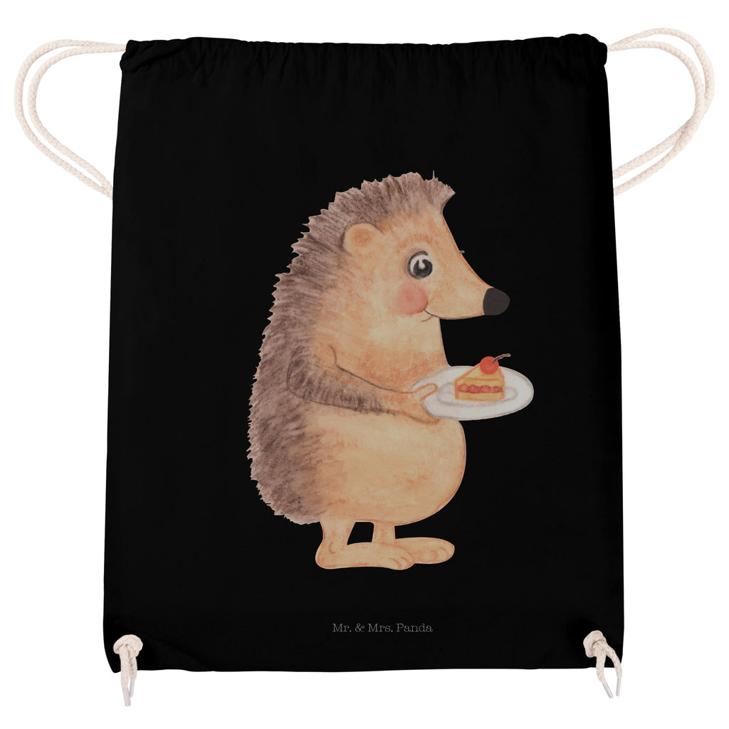 Sportbeutel Igel mit Kuchenstück Turnbeutel, Beutel, Sporttasche, Tasche, Stoffbeutel, Tiermotive, Gute Laune, lustige Sprüche, Tiere, Igel, Essen Spruch, Kuchen, Backen Geschenk, Kuchen backen, Einladung Party, Geburtstagskuchen, Torte
