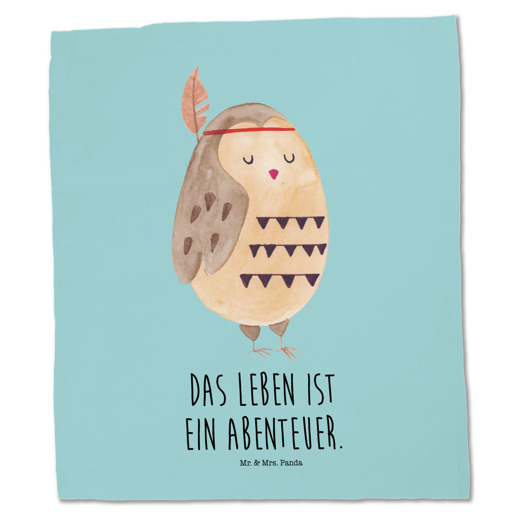 Tragetasche Eule Federschmuck Beuteltasche, Beutel, Einkaufstasche, Jutebeutel, Stoffbeutel, Eule, Eule Deko, Owl, Das Leben ist ein Abenteuer, Reisespruch, Federschmuck, Dekoration