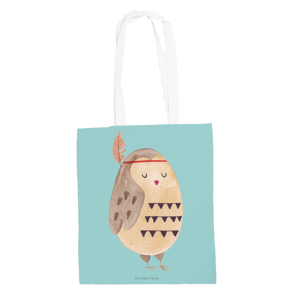 Tragetasche Eule Federschmuck Beuteltasche, Beutel, Einkaufstasche, Jutebeutel, Stoffbeutel, Eule, Eule Deko, Owl, Das Leben ist ein Abenteuer, Reisespruch, Federschmuck, Dekoration