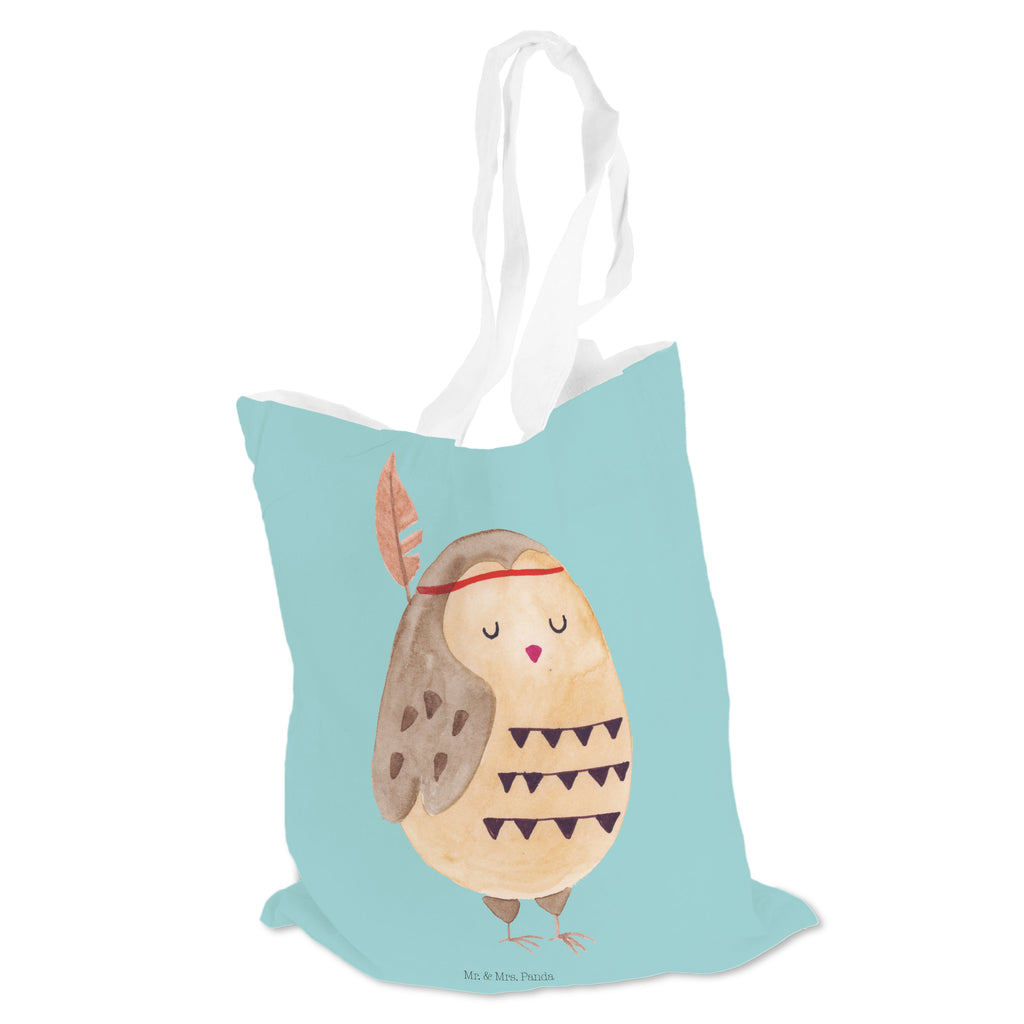 Tragetasche Eule Federschmuck Beuteltasche, Beutel, Einkaufstasche, Jutebeutel, Stoffbeutel, Eule, Eule Deko, Owl, Das Leben ist ein Abenteuer, Reisespruch, Federschmuck, Dekoration