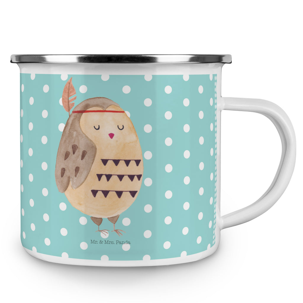 Camping Emaille Tasse Eule Federschmuck Campingtasse, Trinkbecher, Metalltasse, Outdoor Tasse, Emaille Trinkbecher, Blechtasse Outdoor, Emaille Campingbecher, Edelstahl Trinkbecher, Metalltasse für Camping, Kaffee Blechtasse, Camping Tasse Metall, Eule, Eule Deko, Owl, Das Leben ist ein Abenteuer, Reisespruch, Federschmuck, Dekoration