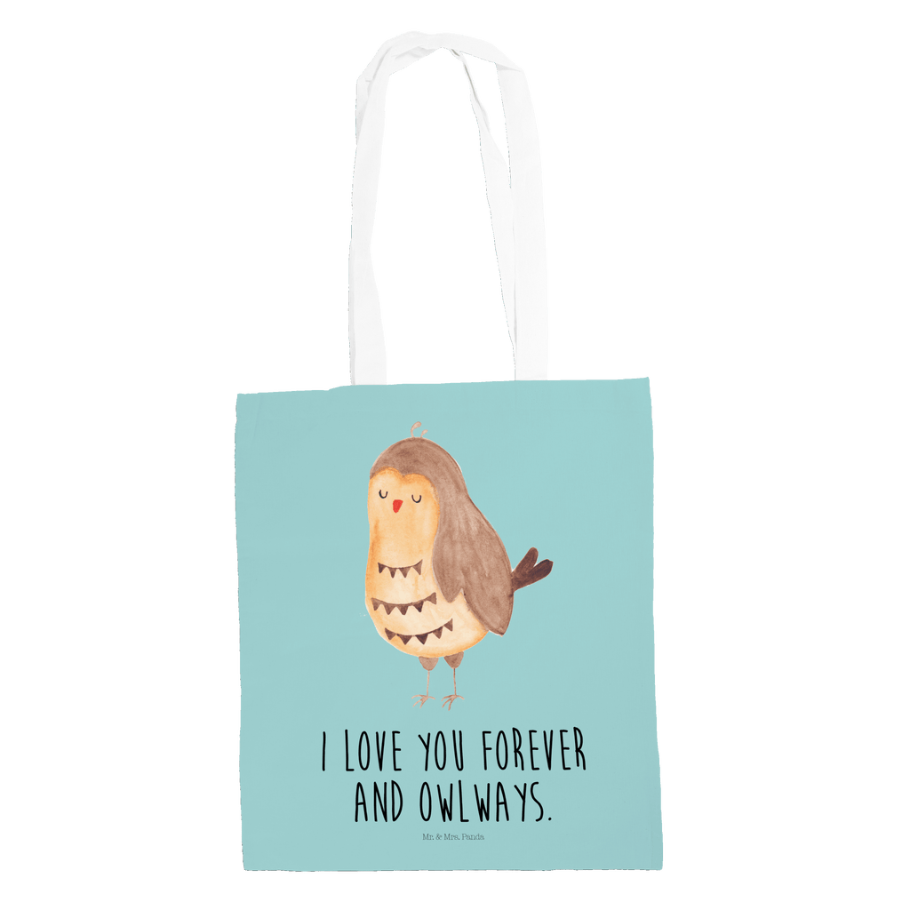 Tragetasche Eule Zufrieden Beuteltasche, Beutel, Einkaufstasche, Jutebeutel, Stoffbeutel, Eule, Eule Spruch, Eule deko, Owl, Liebe Spruch, Romantisch, Wortspiel lustig, Spruch schön, Geschenk Hochzeitstag