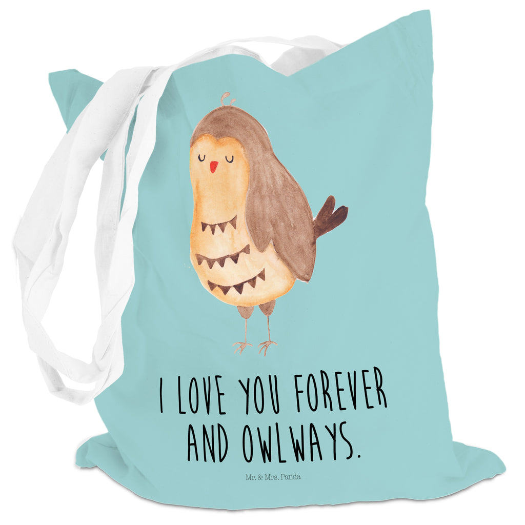 Tragetasche Eule Zufrieden Beuteltasche, Beutel, Einkaufstasche, Jutebeutel, Stoffbeutel, Eule, Eule Spruch, Eule deko, Owl, Liebe Spruch, Romantisch, Wortspiel lustig, Spruch schön, Geschenk Hochzeitstag
