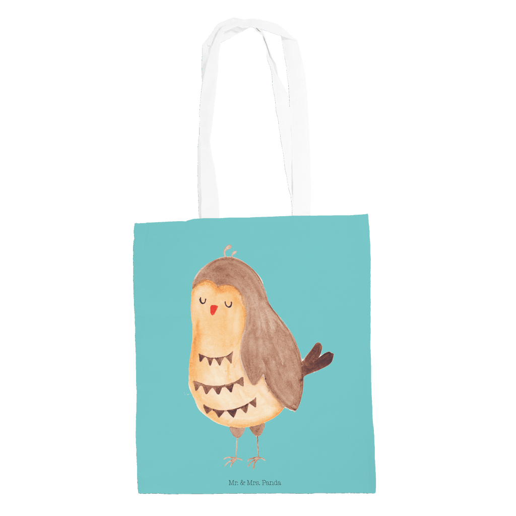 Tragetasche Eule Zufrieden Beuteltasche, Beutel, Einkaufstasche, Jutebeutel, Stoffbeutel, Eule, Eule Spruch, Eule deko, Owl, Liebe Spruch, Romantisch, Wortspiel lustig, Spruch schön, Geschenk Hochzeitstag