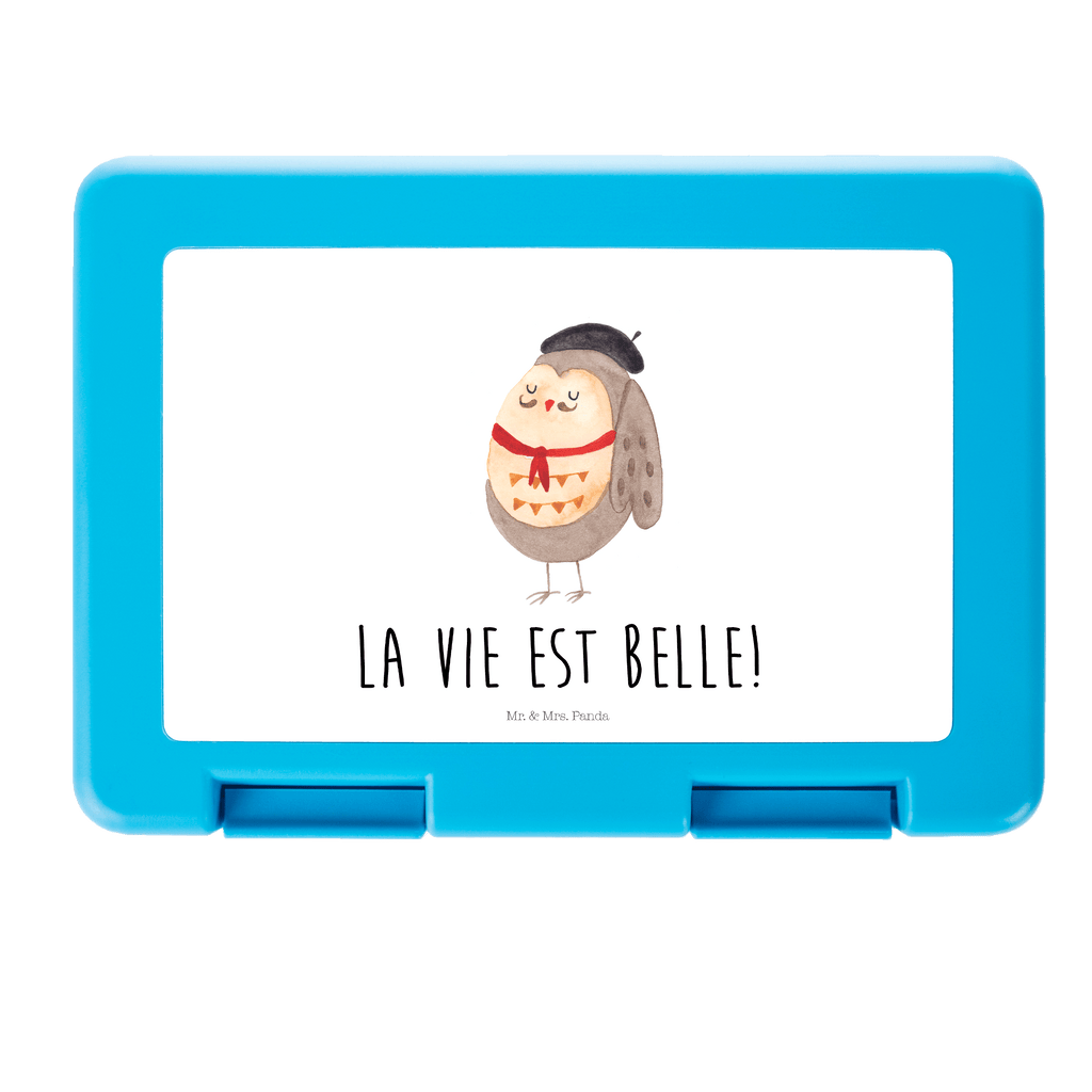 Brotdose Eule Französisch Eule, Eulen, Eule Deko, Owl, hibou, La vie est belle, das Leben ist schön, Spruch schön, Spruch Französisch, Frankreich Brotbox, Snackbox, Lunch box, Butterbrotdose, Brotzeitbox  Eule