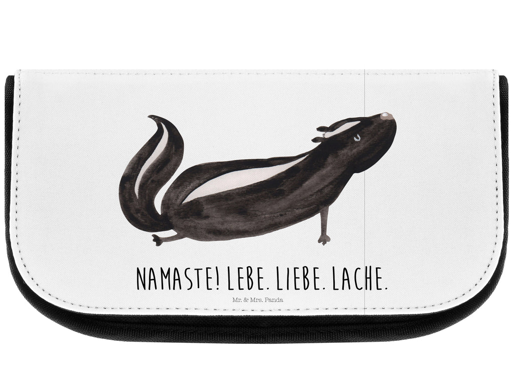 Kosmetiktasche Stinktier Yoga Kosmetikbeutel, Kulturtasche, Kulturbeutel, Schminktasche, Make-Up Tasche, Stinktier, Skunk, Wildtier, Raubtier, Stinker, Stinki, Yoga, Namaste, Lebe, Liebe, Lache