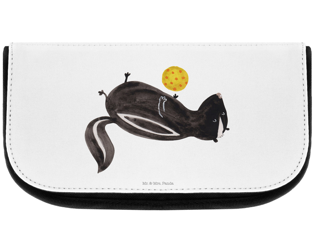 Kosmetiktasche Stinktier Ball Kosmetikbeutel, Kulturtasche, Kulturbeutel, Schminktasche, Make-Up Tasche, Stinktier, Skunk, Wildtier, Raubtier, Stinker, Stinki, verspielt, Weisheit
