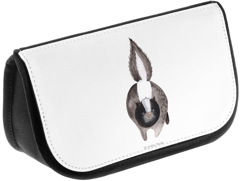 Kosmetiktasche Stinktier Angriff Kosmetikbeutel, Kulturtasche, Kulturbeutel, Schminktasche, Make-Up Tasche, Stinktier, Skunk, Wildtier, Raubtier, Stinker, Stinki, wütend, Drohung