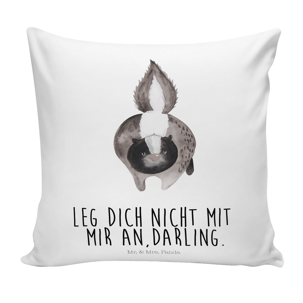 40x40 Kissen Stinktier Angriff Kissenhülle, Kopfkissen, Sofakissen, Dekokissen, Motivkissen, Stinktier, Skunk, Wildtier, Raubtier, Stinker, Stinki, wütend, Drohung