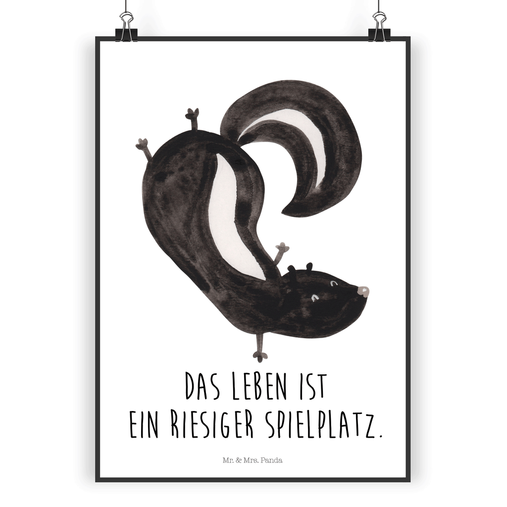 Poster Stinktier Handstand Poster, Wandposter, Bild, Wanddeko, Küchenposter, Kinderposter, Wanddeko Bild, Raumdekoration, Wanddekoration, Handgemaltes Poster, Mr. & Mrs. Panda Poster, Designposter, Kunstdruck, Posterdruck, Stinktier, Skunk, Wildtier, Raubtier, Stinker, Stinki, Spielplatz, verpielt, Kind