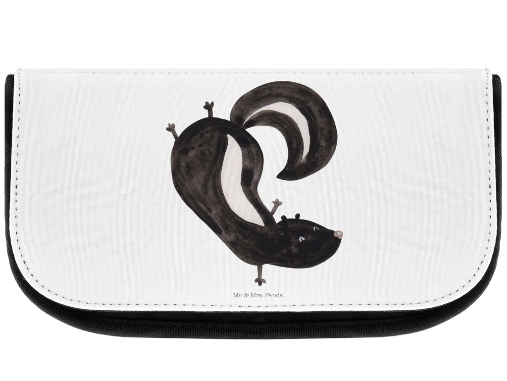 Kosmetiktasche Stinktier Handstand Kosmetikbeutel, Kulturtasche, Kulturbeutel, Schminktasche, Make-Up Tasche, Stinktier, Skunk, Wildtier, Raubtier, Stinker, Stinki, Spielplatz, verpielt, Kind