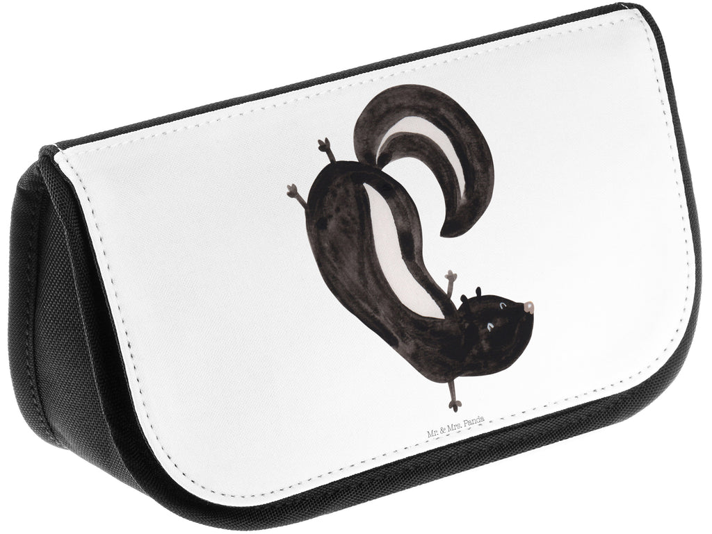 Kosmetiktasche Stinktier Handstand Kosmetikbeutel, Kulturtasche, Kulturbeutel, Schminktasche, Make-Up Tasche, Stinktier, Skunk, Wildtier, Raubtier, Stinker, Stinki, Spielplatz, verpielt, Kind