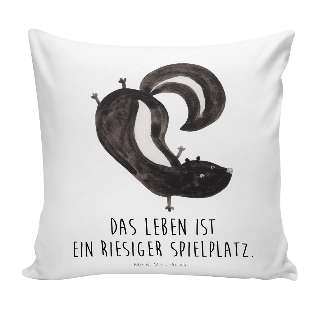 40x40 Kissen Stinktier Handstand Kissenhülle, Kopfkissen, Sofakissen, Dekokissen, Motivkissen, Stinktier, Skunk, Wildtier, Raubtier, Stinker, Stinki, Spielplatz, verpielt, Kind