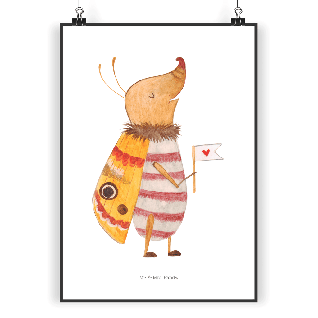 Poster Nachtfalter mit Fähnchen Poster, Wandposter, Bild, Wanddeko, Küchenposter, Kinderposter, Wanddeko Bild, Raumdekoration, Wanddekoration, Handgemaltes Poster, Mr. & Mrs. Panda Poster, Designposter, Kunstdruck, Posterdruck, Tiermotive, Gute Laune, lustige Sprüche, Tiere, Nachtfalter, Käfer, Spruch lustig, Spruch witzig, süß, niedlich, Küche Deko, Was kostet die Welt