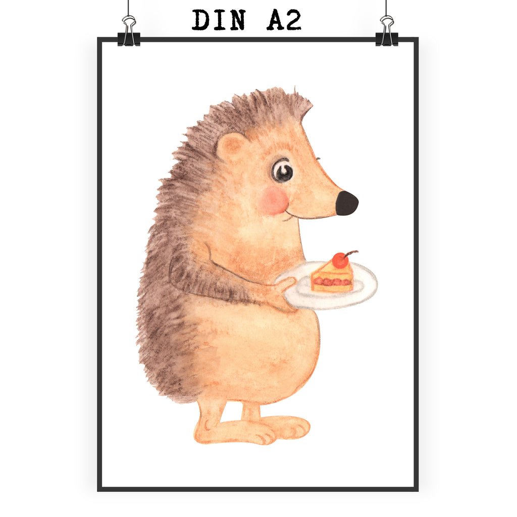 Poster Igel mit Kuchenstück Poster, Wandposter, Bild, Wanddeko, Küchenposter, Kinderposter, Wanddeko Bild, Raumdekoration, Wanddekoration, Handgemaltes Poster, Mr. & Mrs. Panda Poster, Designposter, Kunstdruck, Posterdruck, Tiermotive, Gute Laune, lustige Sprüche, Tiere, Igel, Essen Spruch, Kuchen, Backen Geschenk, Kuchen backen, Einladung Party, Geburtstagskuchen, Torte