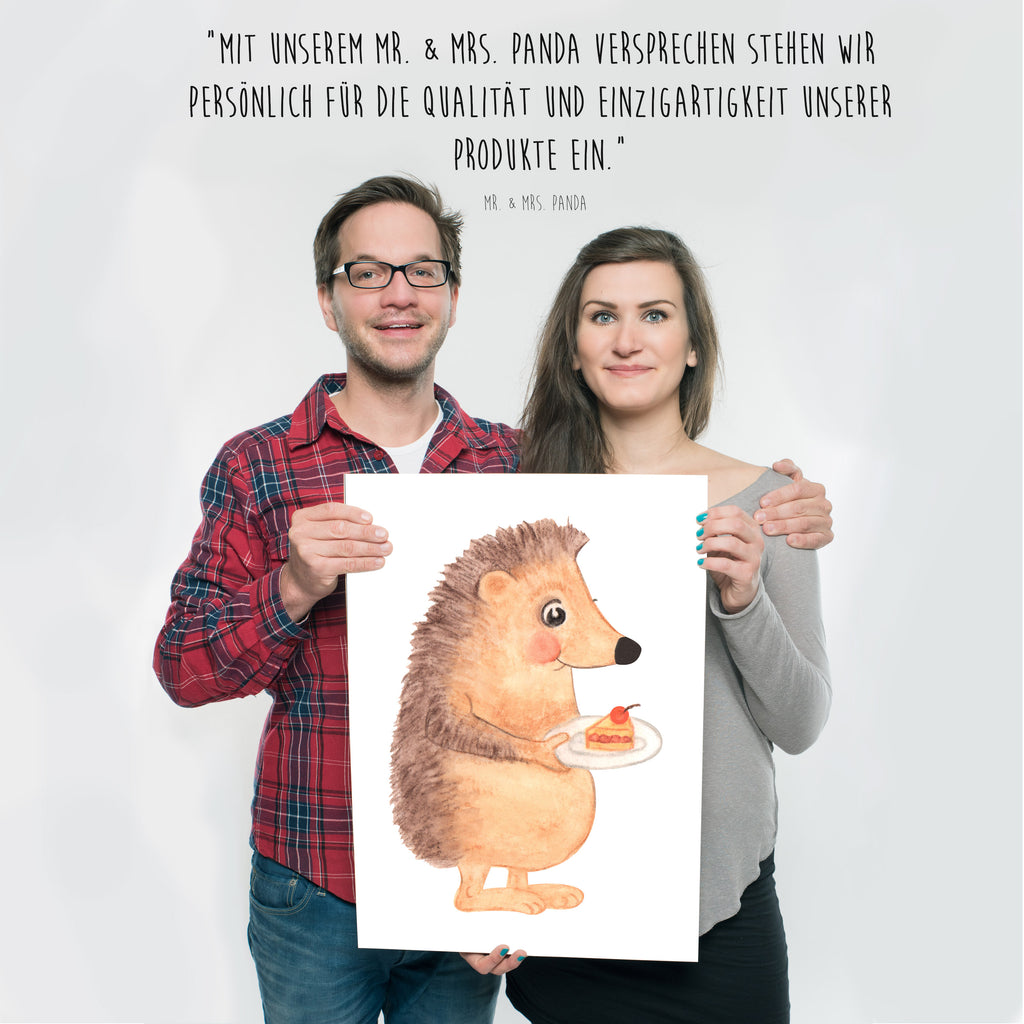 Poster Igel mit Kuchenstück Poster, Wandposter, Bild, Wanddeko, Küchenposter, Kinderposter, Wanddeko Bild, Raumdekoration, Wanddekoration, Handgemaltes Poster, Mr. & Mrs. Panda Poster, Designposter, Kunstdruck, Posterdruck, Tiermotive, Gute Laune, lustige Sprüche, Tiere, Igel, Essen Spruch, Kuchen, Backen Geschenk, Kuchen backen, Einladung Party, Geburtstagskuchen, Torte