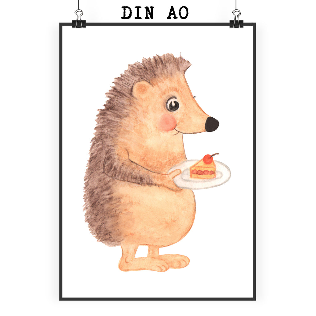 Poster Igel mit Kuchenstück Poster, Wandposter, Bild, Wanddeko, Küchenposter, Kinderposter, Wanddeko Bild, Raumdekoration, Wanddekoration, Handgemaltes Poster, Mr. & Mrs. Panda Poster, Designposter, Kunstdruck, Posterdruck, Tiermotive, Gute Laune, lustige Sprüche, Tiere, Igel, Essen Spruch, Kuchen, Backen Geschenk, Kuchen backen, Einladung Party, Geburtstagskuchen, Torte