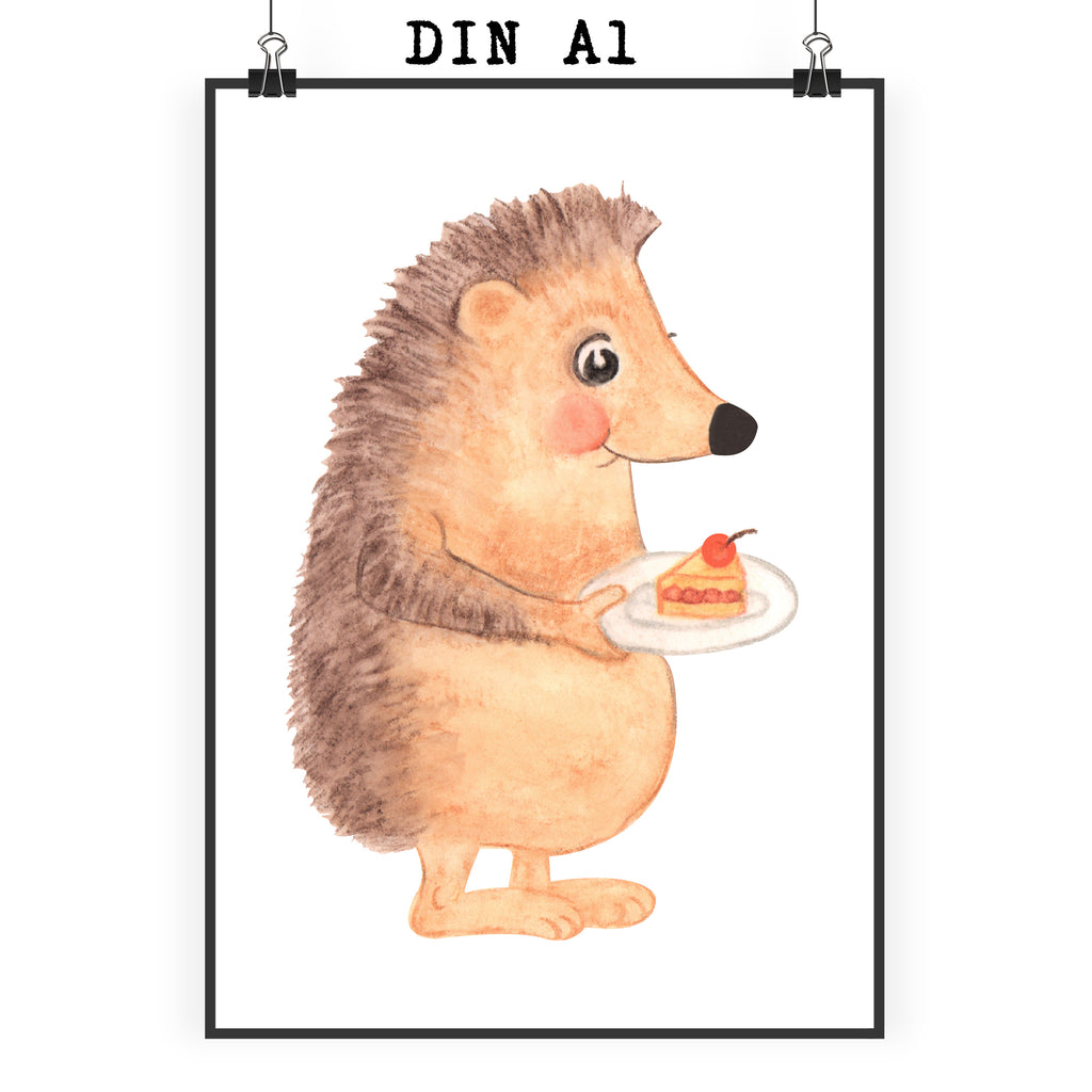 Poster Igel mit Kuchenstück Poster, Wandposter, Bild, Wanddeko, Küchenposter, Kinderposter, Wanddeko Bild, Raumdekoration, Wanddekoration, Handgemaltes Poster, Mr. & Mrs. Panda Poster, Designposter, Kunstdruck, Posterdruck, Tiermotive, Gute Laune, lustige Sprüche, Tiere, Igel, Essen Spruch, Kuchen, Backen Geschenk, Kuchen backen, Einladung Party, Geburtstagskuchen, Torte
